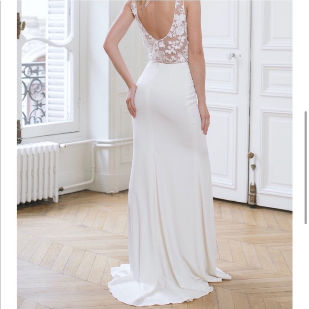 Rime Arodaky Wedding Maxi Skirt with Front Slit, Bridal Separates